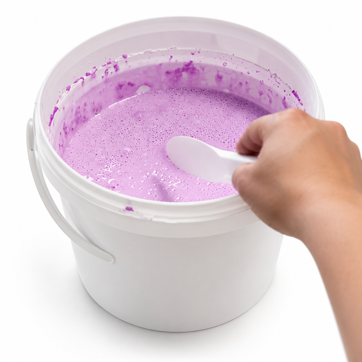 Préparation du mélange d’alginate dans le récipient de moulage