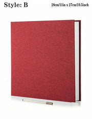 Album photo adhésif rouge-B — couverture textile