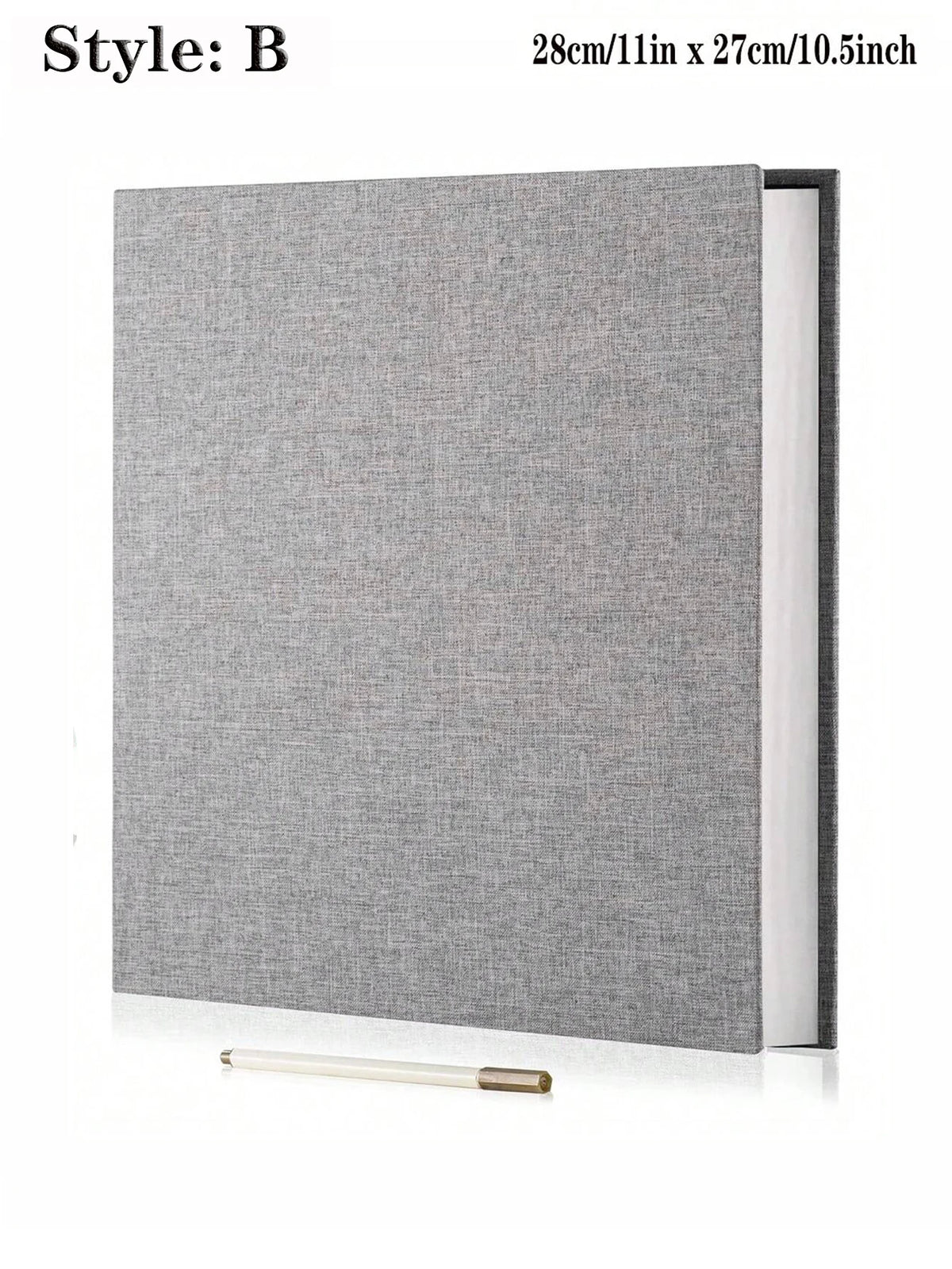 Album photo adhésif gris-B — couverture textile