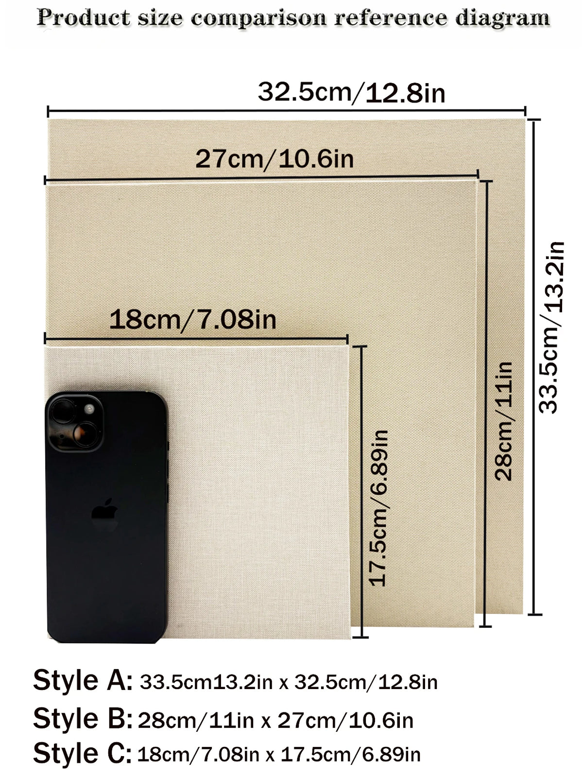 Comparaison des dimensions des albums formats A, B et C