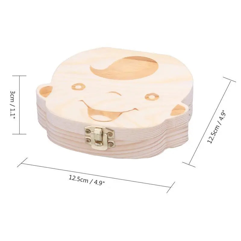 Dimensions de la boîte à dents de lait : environ 12,5 × 12 × 3 cm