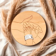 Support rond en bois modèle Petite main